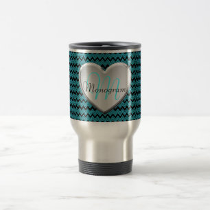 Customisable Monogram Heart Travel Mug