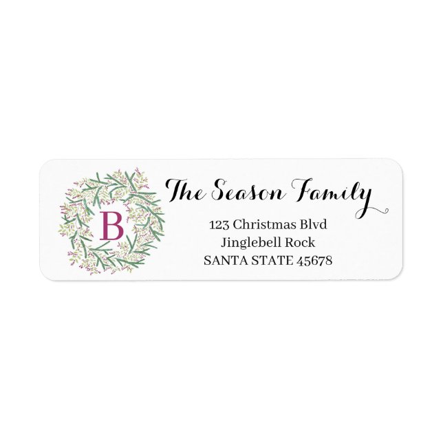 Customisable Monogram Label Christmas (Front)