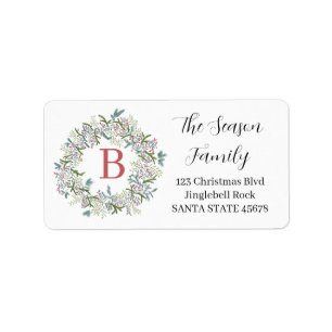 Customisable Monogram Label Christmas