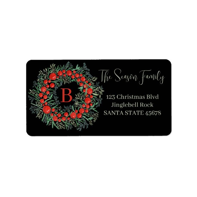 Customisable Monogram Label Christmas (Front)