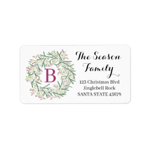 Customisable Monogram Label Christmas