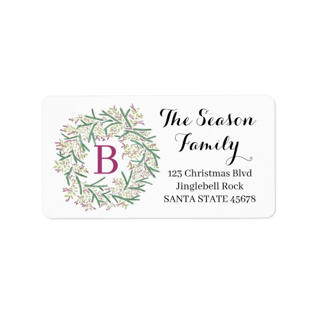 Customisable Monogram Label Christmas (Front)