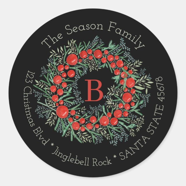 Customisable Monogram Label Christmas (Front)