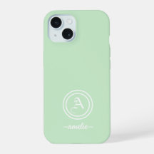 Customisable Monogram & Name Green Phone Case