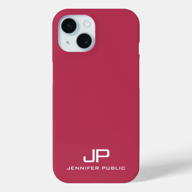 Customisable Monogram Name Template Viva Magenta Case-Mate iPhone Case (Back)