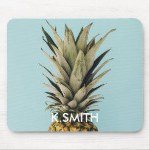 Customisable. Monogram. Tropical. Pineapple. Mouse Mat