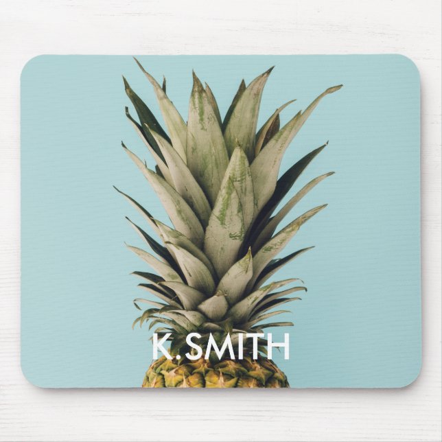 Customisable. Monogram. Tropical. Pineapple. Mouse Mat (Front)