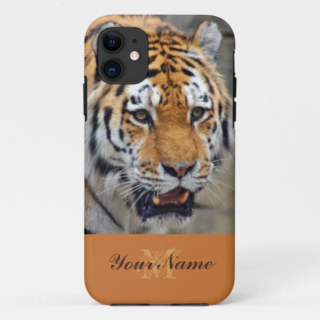 Customisable Monogram with a majestic tiger! Case-Mate iPhone Case (Back)