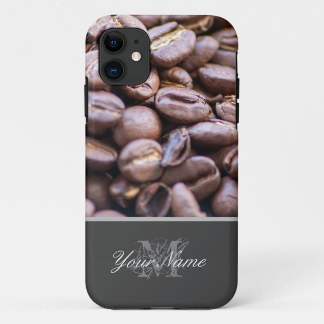 Customisable Monogram with coffee beans! Case-Mate iPhone Case (Back)