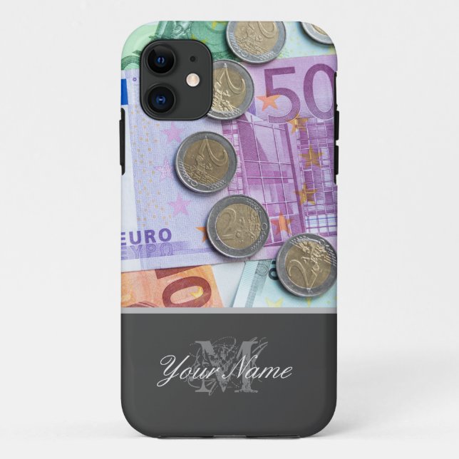 Customisable Monogram with coins and bank notes! Case-Mate iPhone Case (Back)