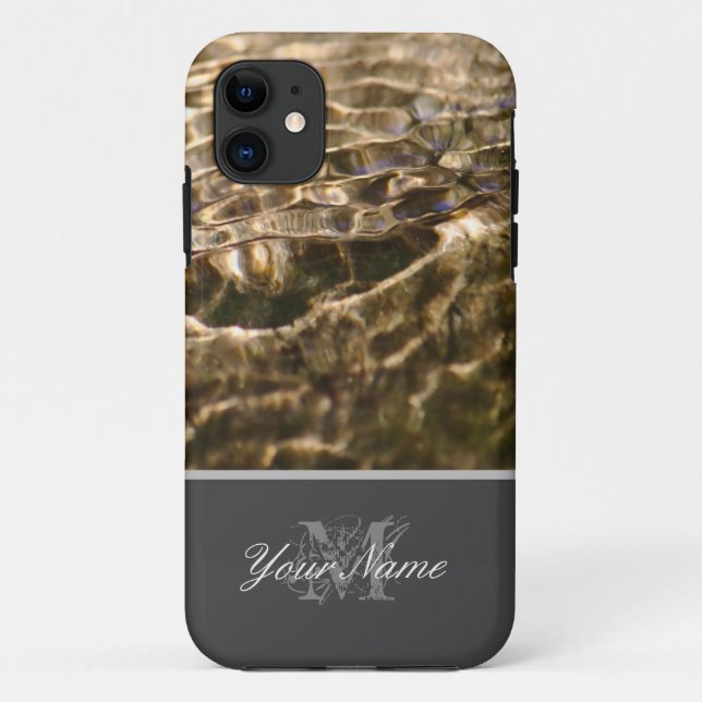 Customisable Monogram with crystal clear water! Case-Mate iPhone Case (Back)