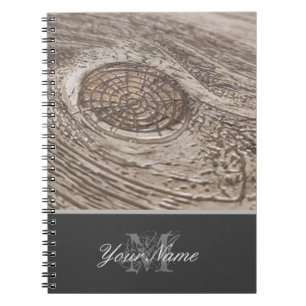 Customisable Monogram with wooden grunge! Notebook