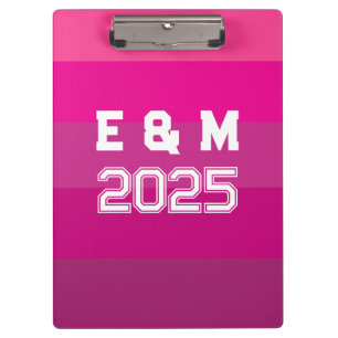 "customisable monogramm and years  clipboard