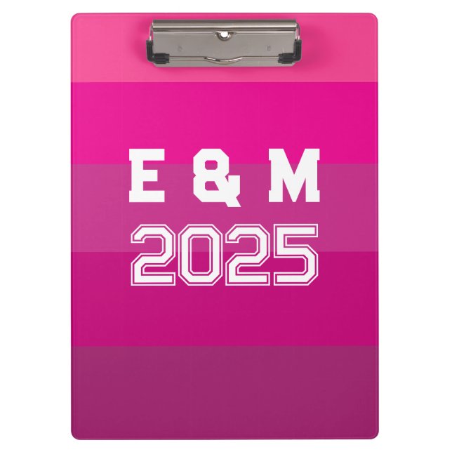 "customisable monogramm and years  clipboard (Front)