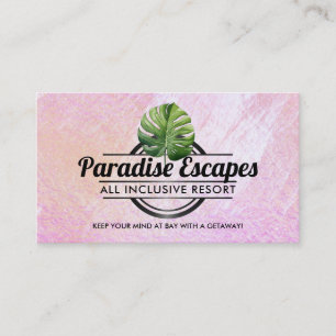 Customisable Monstera leaf logo business cards