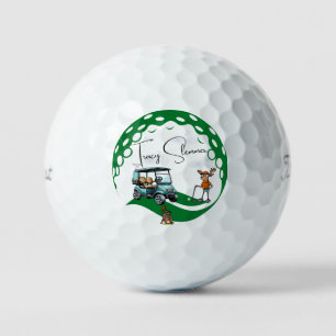 Customisable Moose Golfer and Gopher Golf Balls
