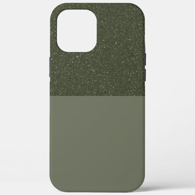 Customisable Moss Green Glitter iPhone Case (Back)