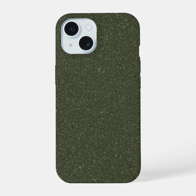 Customisable Moss Green Noise iPhone 15 Case (Back)