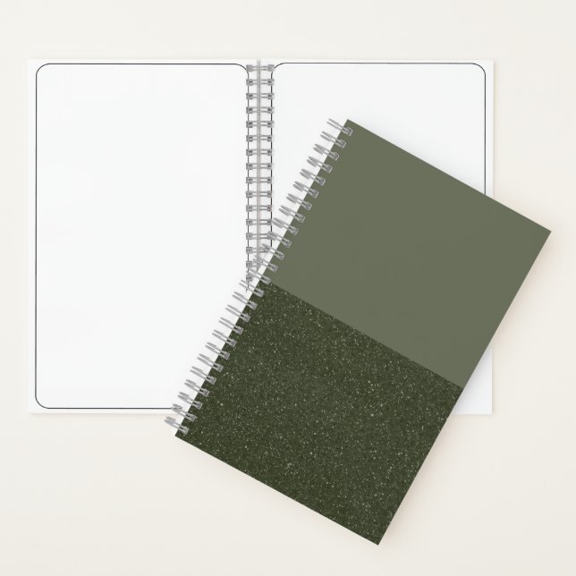 Customisable Moss Green Sketchbook – Bottom Split Notebook (Inside)
