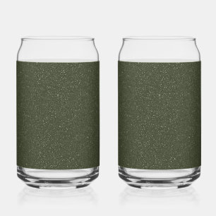 Customisable Moss Green Speckled Drinkware Set Can Glass