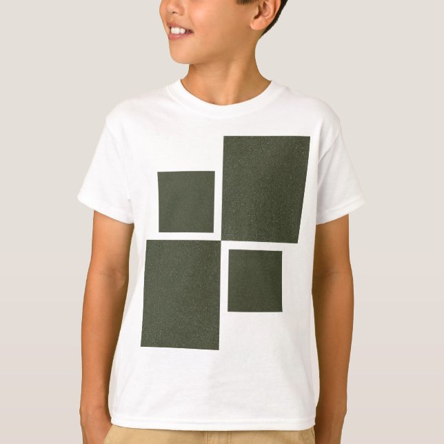 Customisable Moss Green Squares Tee (Front)