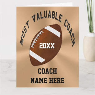 Customisable Most Valuable Football Coach Cards