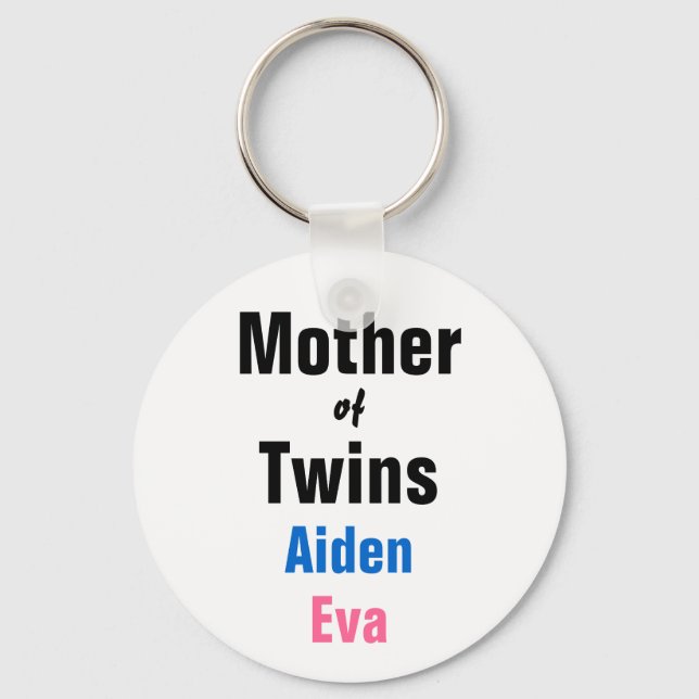Customisable Mother of Twins Keychain (Front)