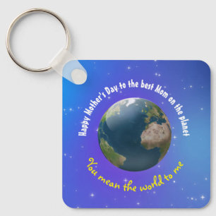 Customisable Mother's Day novelty Earth Key Ring