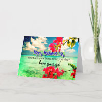 Customisable Mother's Day novelty humour tropical