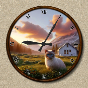 Customisable Mountain Cabin Clock Design