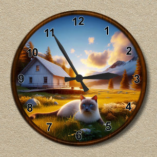 Customisable Mountain Cabin Clock Design