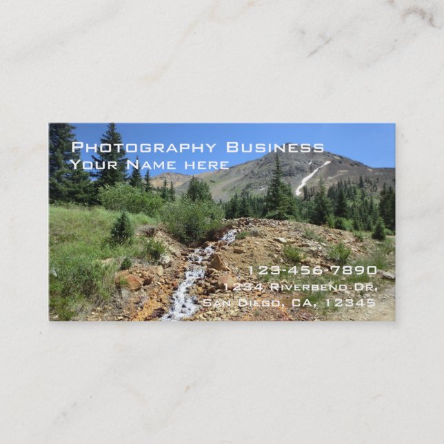 Customisable mountain photography business cards (Front)