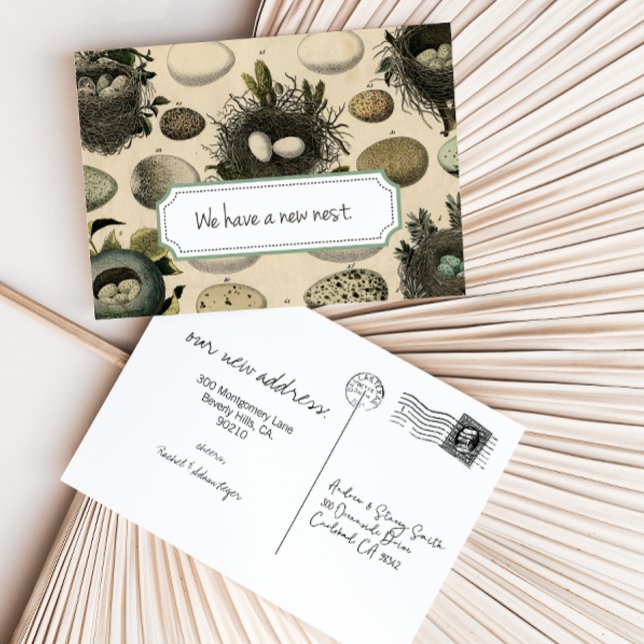 Customisable Moving Announcement // Vintage Bird Postcard (Creator Uploaded)