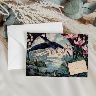 Customisable Moving Announcement // Vintage Bird Postcard