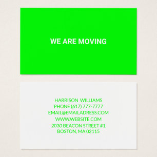 Customisable Moving change name address neon green