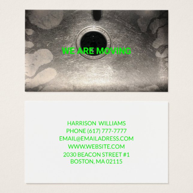 Customisable Moving, change name, address, photo (Front & Back)