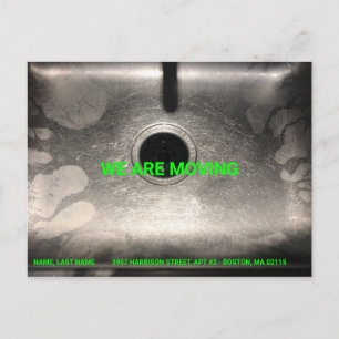 Customisable Moving, change name, address, photo Postcard