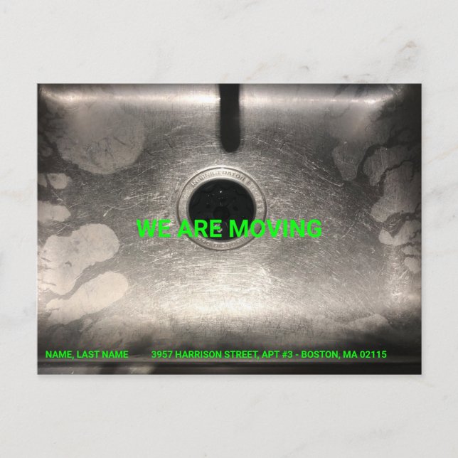 Customisable Moving, change name, address, photo Postcard (Front)