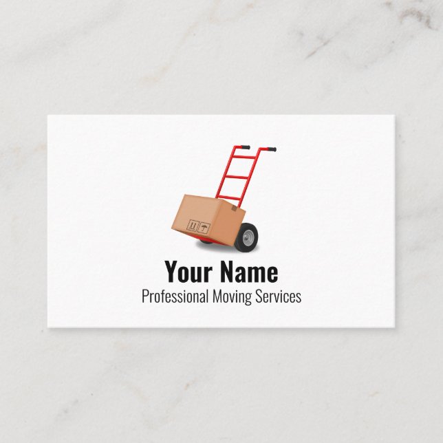 Customisable moving services cart business card (Front)