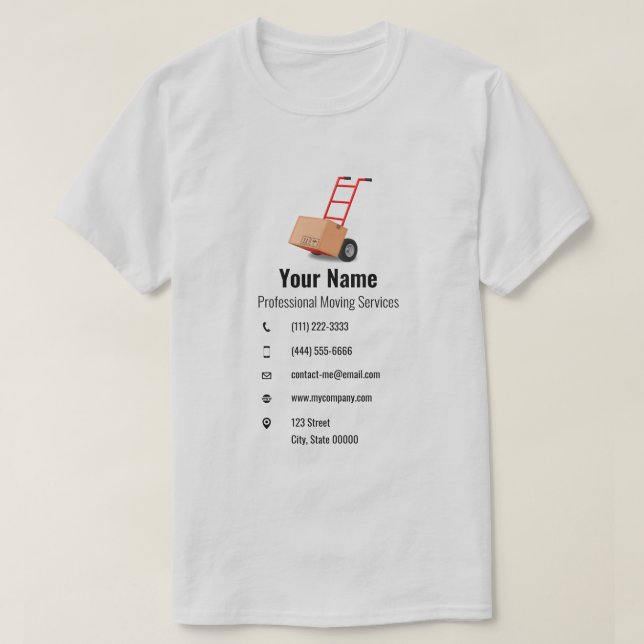Customisable moving services cart T-Shirt (Design Front)