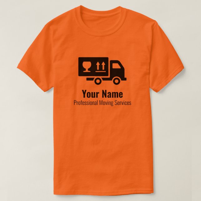 Customisable moving services orange T-Shirt (Design Front)