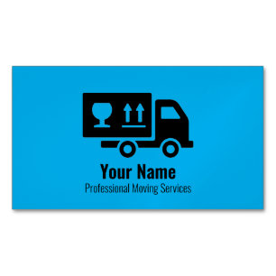 Customisable moving services truck blue Magnetic business card