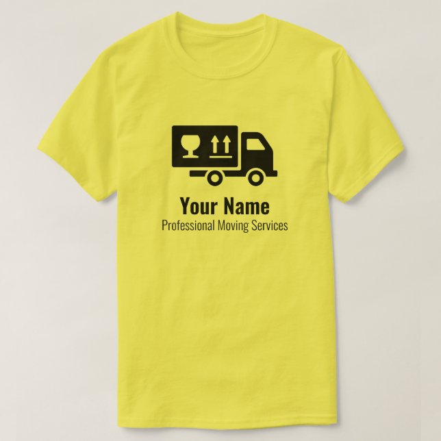 Customisable moving services yellow T-Shirt (Design Front)
