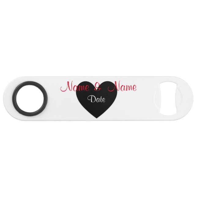 Customisable Mrs & Mrs bottle opener (Name & Date) (Back Horizontal)