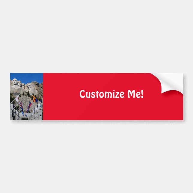 Customisable Mt Rushmore Souvenir Bumper Sticker (Front)