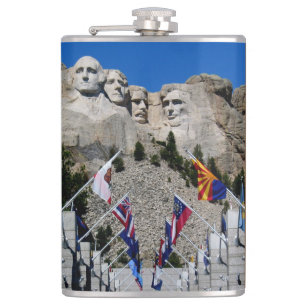 Customisable Mt Rushmore Souvenir Hip Flask