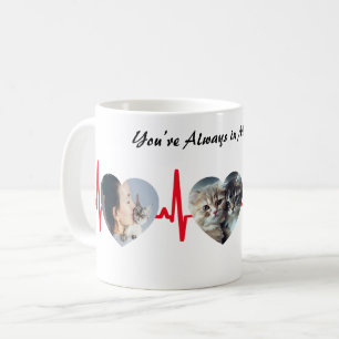 Customisable Mug with Three Heart-Shaped Photos