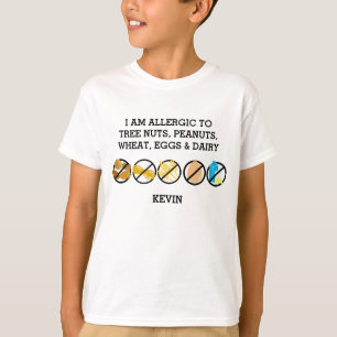 Customisable Multiple Food Allergy Alert Kids T-Shirt