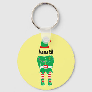 Customisable Mum Christmas Elf Stocking Stuffer Key Ring