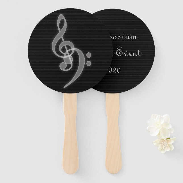 Customisable Music Event Black Hand Fan (Front and Back)